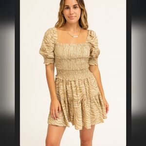 Asos Design Animal Print Tiered Dress